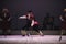 Sword dance. Dancers performing native Georgian dance on stage. Sukhishvili, The Georgian National Ballet