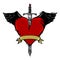 Sword and heart tattoo