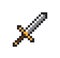 Sword Icon Consist From lot of Pixels, Color Card