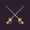 The sword icon. Epee symbol. Flat