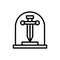 Sword, museum icon. Simple line, outline vector elements of historical things icons for ui and ux, website or mobile application