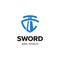 Sword shield justice logo vector inspiration