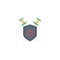 Sword shield vector flat colour icon