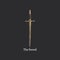 The Sword, vector image. Medieval weapon sketch.