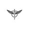 sword wings  logo icon vector illustration design