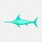 Swordfish icon, cartoon style