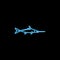 swordfish icon in neon style. One of sea animals collection icon can be used for UI, UX