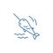 Swordfish line icon concept. Swordfish flat  vector symbol, sign, outline illustration.