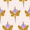 Swords, roses and butterflies in a seamless pattern design