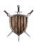 Swords and wooden shield isolated