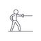 Swordsman line icon concept. Swordsman vector linear illustration, symbol, sign