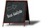 SWOT ANALYSIS in chalk on wooden menu blackboard.