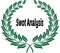 SWOT ANALYSIS on green laurels sticker label.