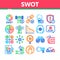 Swot Analysis Strategy Collection Icons Set Vector