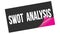 SWOT  ANALYSIS text on black pink sticker stamp