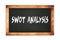 SWOT  ANALYSIS text written on wooden frame school blackboard