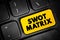 SWOT matrix text quote button on keyboard, business concept background