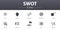 SWOT simple concept icons set. Contains