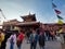Syambhunath Temple, kathmandu, Nepal - 03.02.2023: Foreign tourists visiting the famous Syambhunath monkey temple which is the