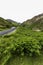 Sychnant Pass in North Wales, near Conwy, high road, car, blurred