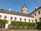 Sychrov Castle courtyard. Neo-Gothic style chateau near Turnov, Czech Republic