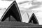 Sydney, Australia - January 12, 2009: Close Up roofline `The sails` of Sydney Opera House in Sydney Australia.