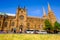 Sydney Australia landmark at St Andrew`s Cathedral from Hyde Par