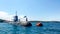 SYDNEY, AUSTRALIA - OCT. 4,2013 : HMAS Farncomb SSG 74 Royal Australia submarine Moor in Sydney harbor.