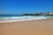 SYDNEY, AUSTRALIA - OCTOBER 19, 2018: South Bondi Beach, Monument to Black Sunday seascape with clear blue sky.