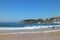 SYDNEY, AUSTRALIA - OCTOBER 19, 2018: South Bondi Beach, Monument to Black Sunday seascape with clear blue sky.