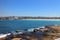 SYDNEY, AUSTRALIA - OCTOBER 19, 2018: South Bondi Beach, Monument to Black Sunday seascape with clear blue sky.