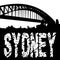 Sydney bridge with grunge text