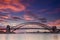 Sydney city harbour and bridge cityscape panoramic