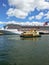 Sydney ferry passed oceanliner at Circular Quay, Sydney, NSW, Australia