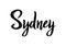 Sydney handwritten calligraphy name of the city. Hand drawn brush calligraphy.