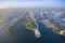 Sydney Harbour Australia, aerial view by helicopter