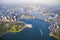 Sydney Harbour Australia, aerial view by helicopter