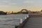 Sydney Harbour Bridge Australia at sunset seen from Pyrmont