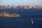 Sydney harbour lighthouse and boat