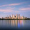 Sydney Harbour Skyline at Sunrise Square Australia