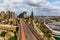 Sydney Iconic Harbor Bridge and North Western business district ; Sydney New South Wales Australia