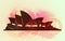 Sydney opera house background.