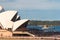 Sydney Opera House with tourists and Fort Denison