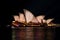 Sydney Opera House in warm coppery tones - Vivid Sydney 2016