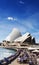 Sydney opera house and waterside cafe restaurant promenade in au