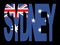 Sydney text with flag