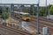 Sydney transport yellow train. Suburban train, public transport infrastructure