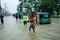 Sylher Bangladesh. 17 july, 2022: Roads and houses have been submerged in the flood waters in Sylhet, Bangladesh 17 jun 2022.