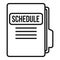 Syllabus folder schedule icon, outline style
