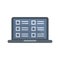 Syllabus laptop icon flat isolated vector
